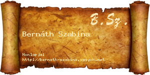 Bernáth Szabina névjegykártya