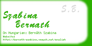 szabina bernath business card