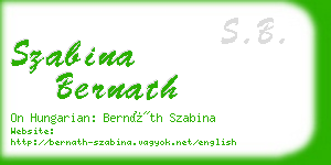 szabina bernath business card